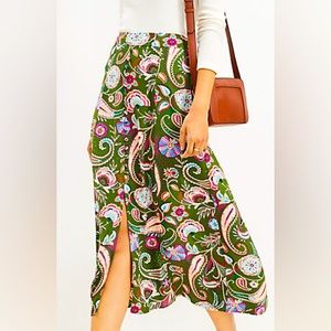 The Loft skirt. Green and paisley. Super cute
